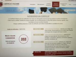 Certificat Voltaire